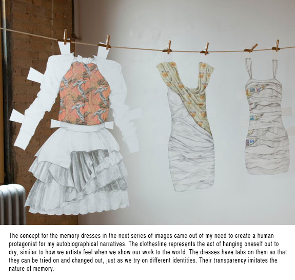 Memory Dresses – Install #1 with explanation about the concept